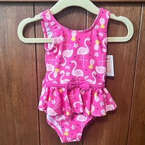 Baby Girl Carters One Piece Flamingo Bathing Suit Size 6 Months